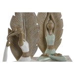 Figură Decorativă Home ESPRIT Alb Verde Scandi 15,5 x 7,5 x 26,5 cm (2 Unități)