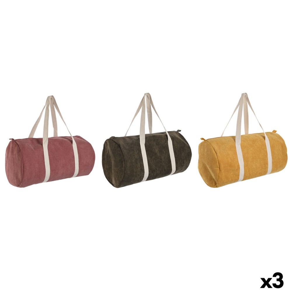 Geantă de Sport Home ESPRIT Verde Fucsia Muştar 3 Unități