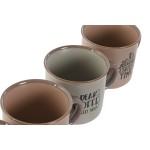 Set de Căni de Cafea Home ESPRIT Albastru Roz Gresie 180 ml