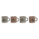 Set de Căni de Cafea Home ESPRIT Albastru Roz Gresie 180 ml