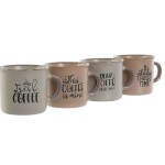 Set de Căni de Cafea Home ESPRIT Albastru Roz Gresie 180 ml