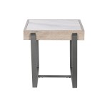 Masa laterală Home ESPRIT Alb Gri Natural Metal 50 x 50 x 50 cm