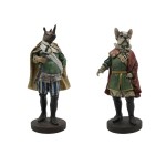 Figură Decorativă Home ESPRIT Multicolor Animal 20 x 15 x 42 cm (2 Unități)