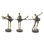 Figură Decorativă Home ESPRIT Gri Auriu* Balerină 14 x 8 x 20 cm (3 Unități)