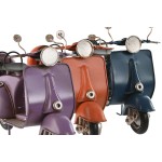 Figură Decorativă Home ESPRIT Motocicletă Albastru Portocaliu Liliachiu Vintage 26 x 10 x 17 cm (3 Unități)