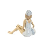 Figură Decorativă Home ESPRIT Alb Albastru celest Mediterană 8 x 8 x 12,5 cm (2 Unități)