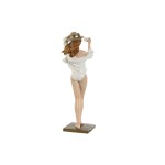 Figură Decorativă Home ESPRIT Alb Bej Femeie Mediterană 8 x 6,5 x 24,5 cm (2 Unități)