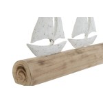 Figură Decorativă Home ESPRIT Alb Natural Bărci cu Pânze Mediterană 62 x 8,5 x 25,5 cm
