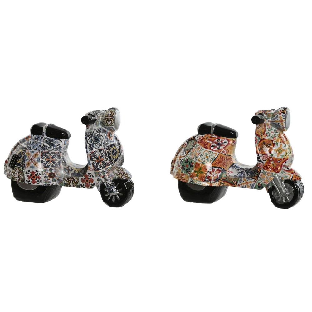 Figură Decorativă Home ESPRIT Multicolor Mediterană scooter 14 x 8 x 11 cm (2 Unități)
