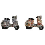Figură Decorativă Home ESPRIT Multicolor Mediterană scooter 14 x 8 x 11 cm (2 Unități)