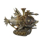 Figură Decorativă Home ESPRIT Gri Multicolor Pește 31,5 x 9 x 22 cm