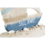 Figură Decorativă Home ESPRIT Albastru Roșu Natural Producător de lumânări 15 x 4,5 x 23,5 cm (2 Unități)