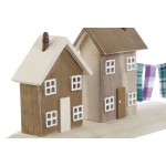 Figură Decorativă Home ESPRIT Albastru Roșu Multicolor Case 25,5 x 9 x 13,5 cm (2 Unități)
