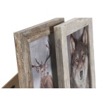 Ramă Foto Home ESPRIT Alb Natural Geam polistiren Scandinav 19,5 x 2 x 24,5 cm (2 Unități)