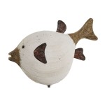 Figură Decorativă Home ESPRIT Alb Natural Pește 17 x 8 x 27,3 cm