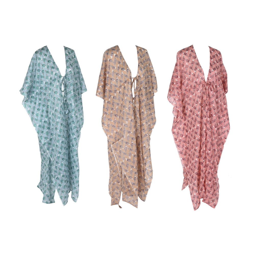 Pareo Home ESPRIT Maro Turquoise Coral (3 Unități)