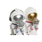 Figură Decorativă Home ESPRIT Albastru Alb Roșu Auriu* Femeie Astronaut / Astronaută 11 x 7 x 25 cm (2 Unități)