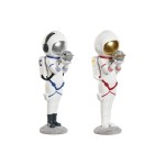 Figură Decorativă Home ESPRIT Albastru Alb Roșu Auriu* Femeie Astronaut / Astronaută 11 x 7 x 25 cm (2 Unități)