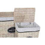 Coș pentru rufe murdare Home ESPRIT Alb Maro Negru Gri Natural răchită Shabby Chic 47 x 35 x 55 cm 5 Piese