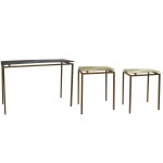 Consolă Home ESPRIT Gri Metal Aluminiu 109,5 x 37,5 x 80 cm (3 Piese)