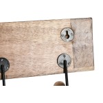 Cuier de perete Home ESPRIT Alb Negru Natural Metal Lemn de mango Buda 38 x 5 x 16 cm