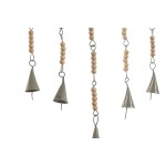 Decorațiune Suspendată Home ESPRIT Albastru Alb Gri Roz Fier Copac Buda Oriental 33 x 1 x 77 cm (4 Unități)