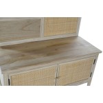 Cuier cu oglindă Home ESPRIT Natural Ratan Lemn de paulownia Oglindă 92 x 40 x 181 cm