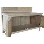 Cuier cu oglindă Home ESPRIT Natural Ratan Lemn de paulownia Oglindă 92 x 40 x 181 cm