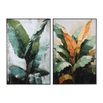 Pânză Home ESPRIT Verde Palmieri Tropical 80 x 3,5 x 120 cm (2 Unități)