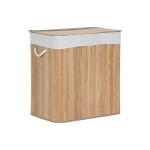 Coș pentru rufe murdare Home ESPRIT Alb Natural Bambus 140 L 60 x 40 x 60 cm