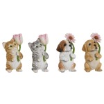 Figură Decorativă Home ESPRIT Multicolor animale 10,5 X 9 X 18,5 cm (4 Unități)