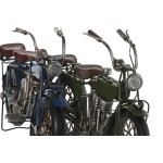Figură Decorativă Home ESPRIT Albastru Verde Motocicletă Vintage 31 x 8 x 16 cm (2 Unități)