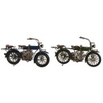 Figură Decorativă Home ESPRIT Albastru Verde Motocicletă Vintage 31 x 8 x 16 cm (2 Unități)