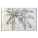 Pânză Home ESPRIT Verde Palmieri Tropical 180 x 4 x 120 cm (3 Piese)