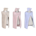 Pătură Home ESPRIT Albastru Bej Roz 100 x 75 x 20 cm (3 Unități)