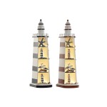 Figură Decorativă Home ESPRIT Albastru Roșu Far 14 x 16 x 52 cm (2 Unități)