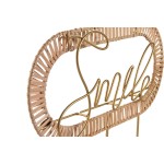 Cuier de perete Home ESPRIT Auriu* Natural Metal Ratan 40 x 6,4 x 28,6 cm (2 Unități)