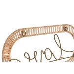 Cuier de perete Home ESPRIT Auriu* Natural Metal Ratan 40 x 6,4 x 28,6 cm (2 Unități)