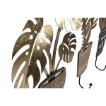 Cuier de perete Home ESPRIT Natural Metal Lemn MDF 16 x 4 x 30 cm (4 Unități)