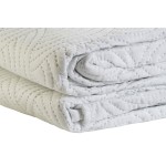 Cuvertură (de pat) DKD Home Decor Alb Pat 180 270 x 270 x 1 cm