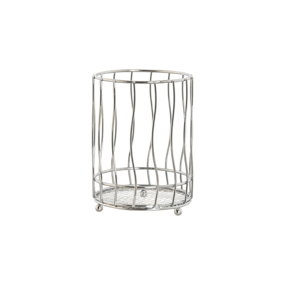 Coș de tacâmuri Home ESPRIT Argintiu Metal 11.5 x 11.5 x 15.5 cm
