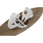 Figură Decorativă Home ESPRIT Alb Natural Barcă Mediterană 42 x 14 x 16 cm