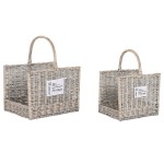 Suport pentru lemne Home ESPRIT Natural răchită 47 x 35 x 54 cm (2)