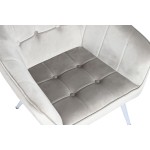 Fotoliu Home ESPRIT Gri Crem Auriu* Argintiu Poliester Metal 74 x 74 x 90 cm 74 x 67 x 90 cm