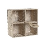 Coș de tacâmuri Home ESPRIT Alb Natural Bambus 19 x 19 x 27 cm