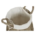 Coș pentru rufe murdare Home ESPRIT Alb Natural Alge marine 43 x 43 x 48 cm (2 Unități)