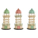 Figură Decorativă Home ESPRIT Albastru Verde Roz 13 x 13 x 27,5 cm (3 Unități)