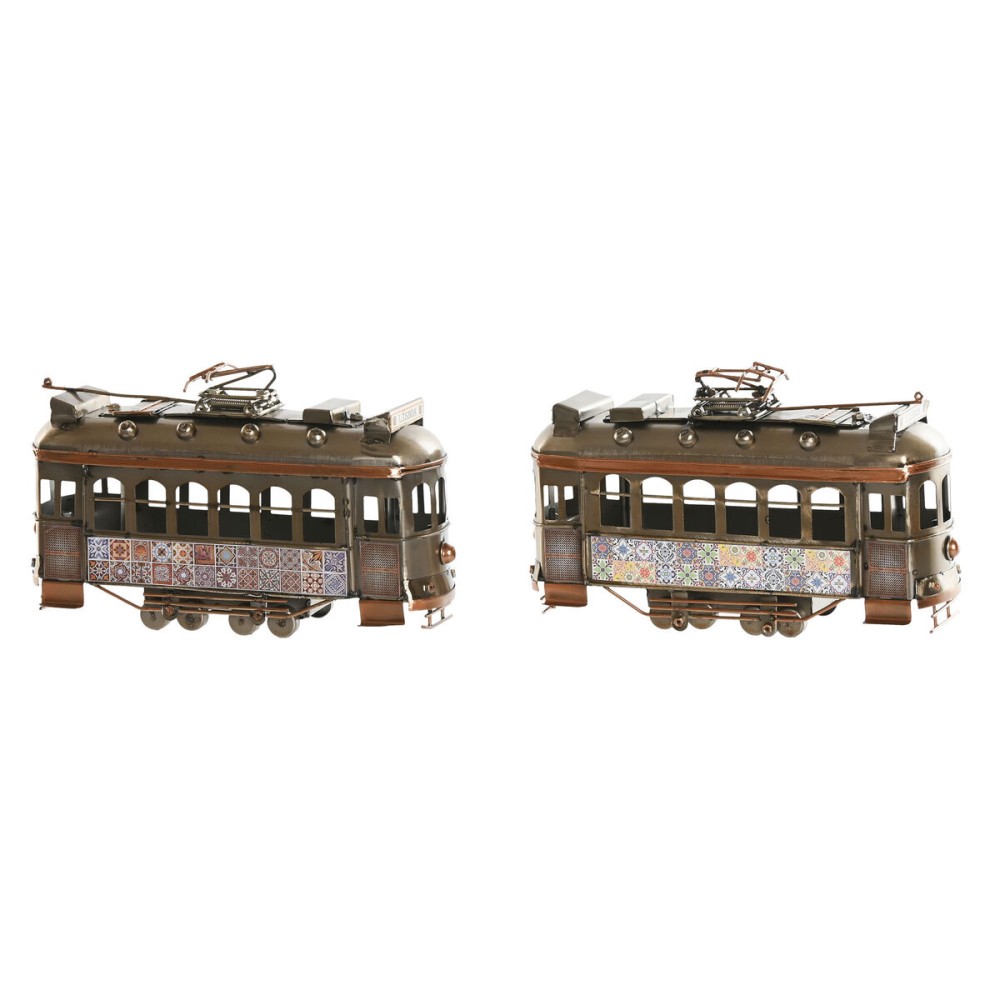 Figură Decorativă Home ESPRIT Auriu* Argintiu Tren Vintage 20 x 7 x 12 cm