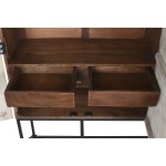 Dulap Home ESPRIT Alb Negru Metal Lemn de mango 180 x 40 x 160 cm