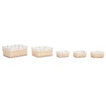 Coș pentru rufe murdare Home ESPRIT Natural răchită Shabby Chic 48 x 38 x 22 cm 5 Piese